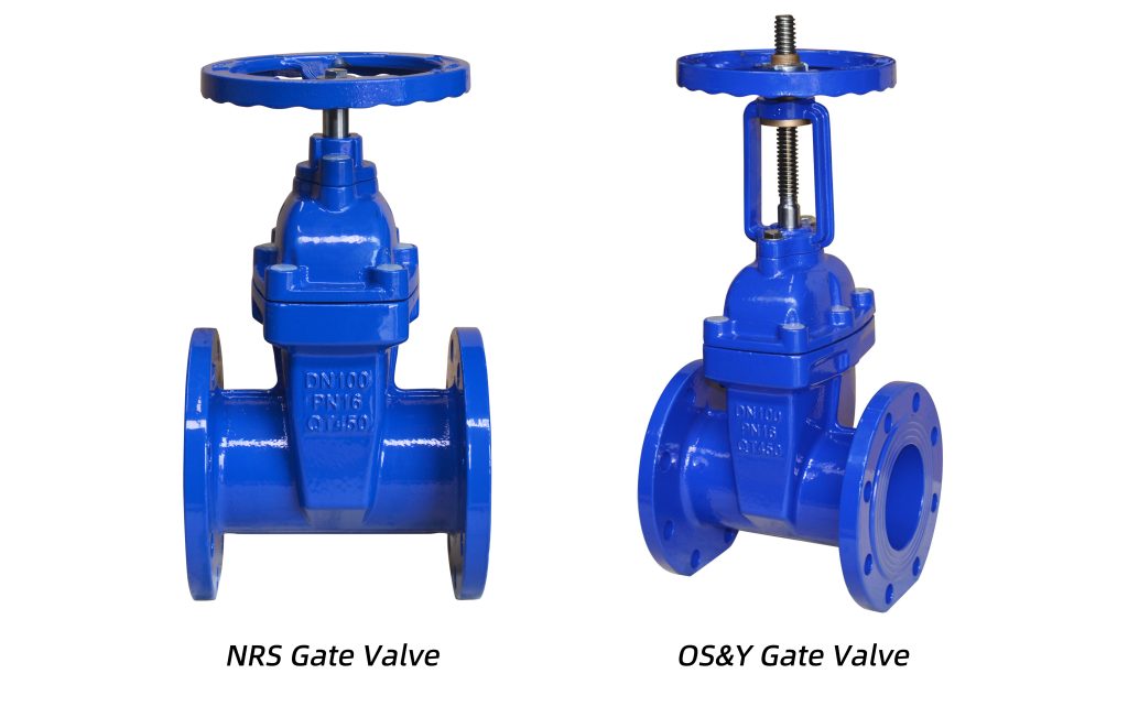 Non rising stem NRS and OS&Y resilient seated gate valve configurations