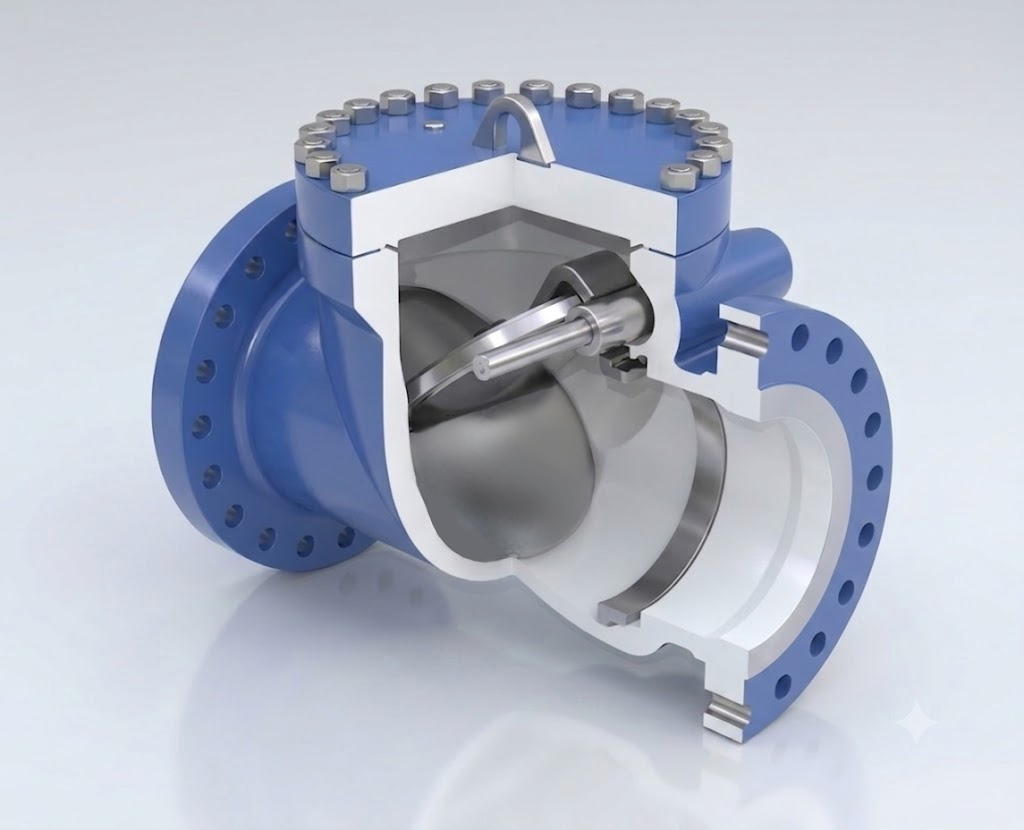 Flanged ductile iron check valve with swing internal design manufactured by XVS Valve