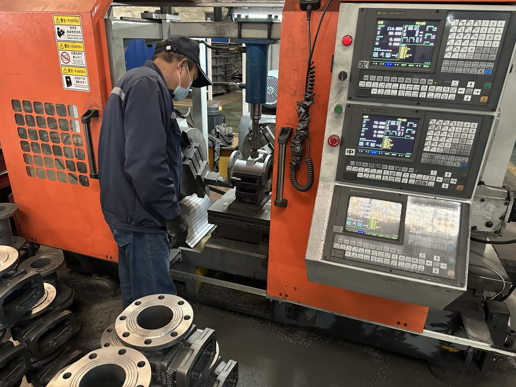 Precision CNC machining of interchangeable gate valve components at our foundry